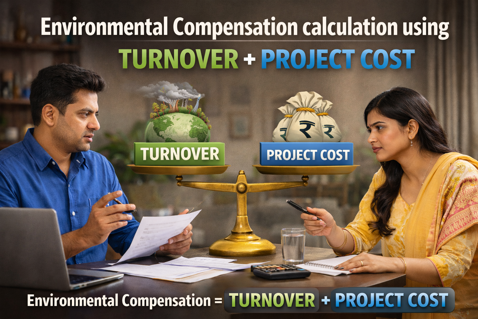 Environmental Compensation calculation using turnover project cost