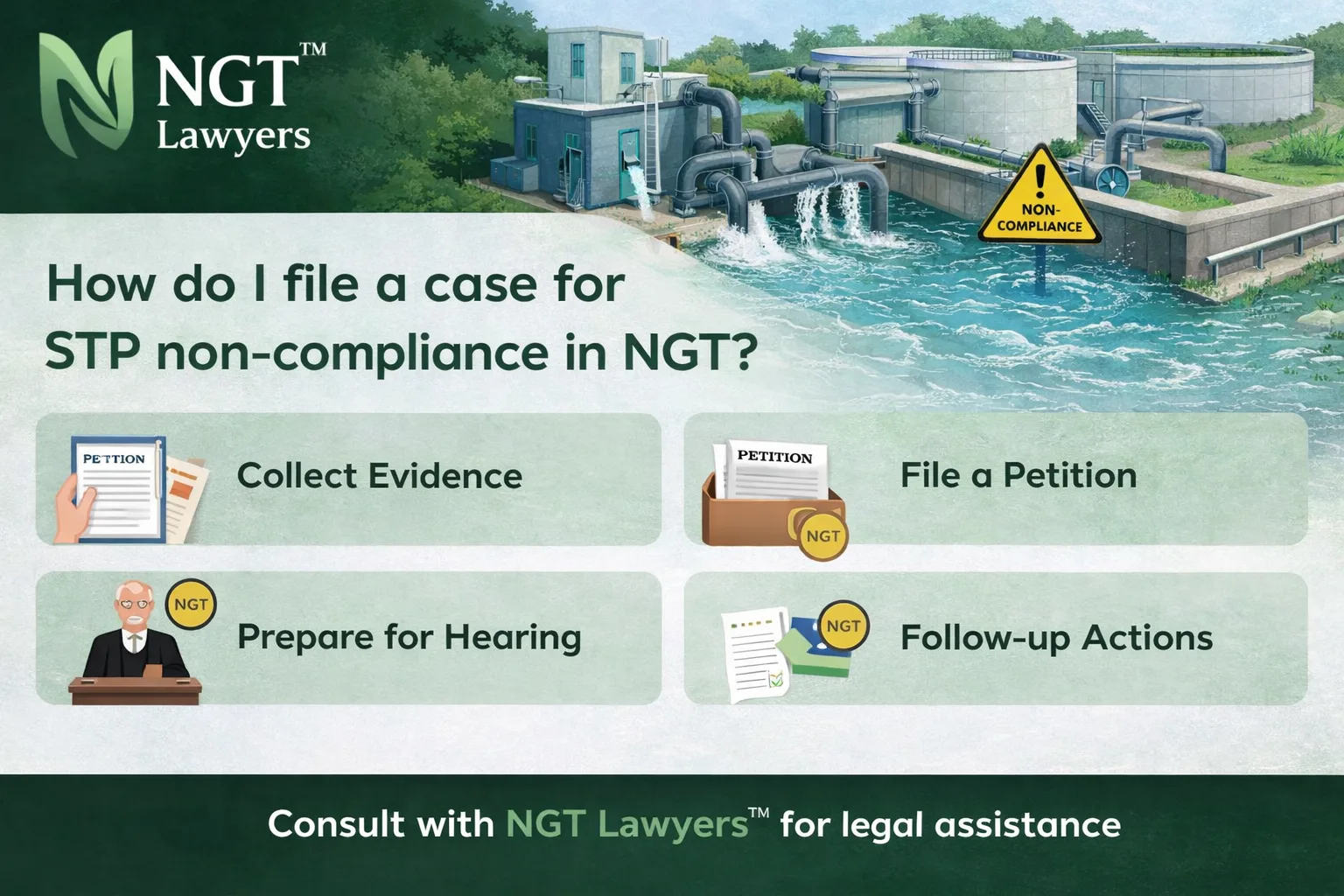 How do I file a case for STP non-compliance in NGT?