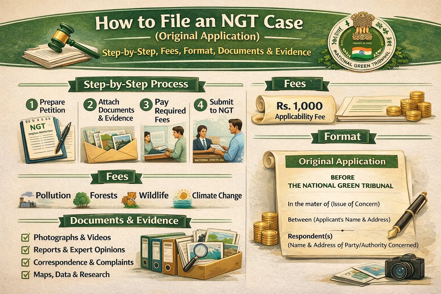 How to File an NGT Case (Original Application): Step-by-Step, Fees, Format, Documents & Evidence