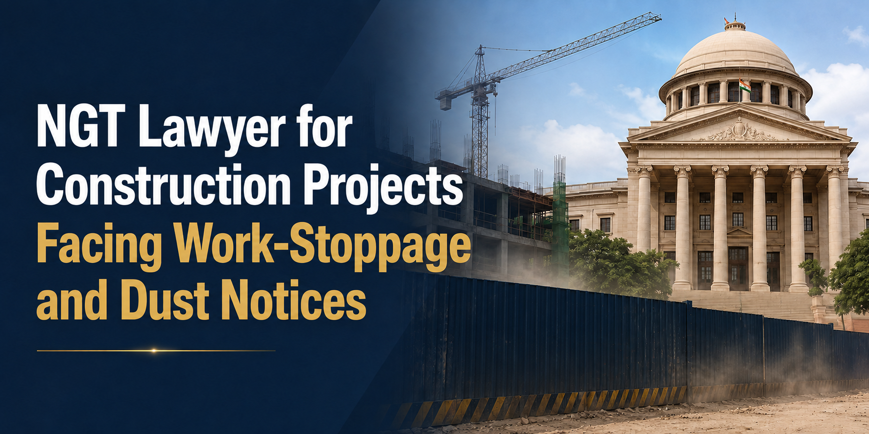 NGT Lawyer for Construction Projects Facing Work-Stoppage and Dust Notices