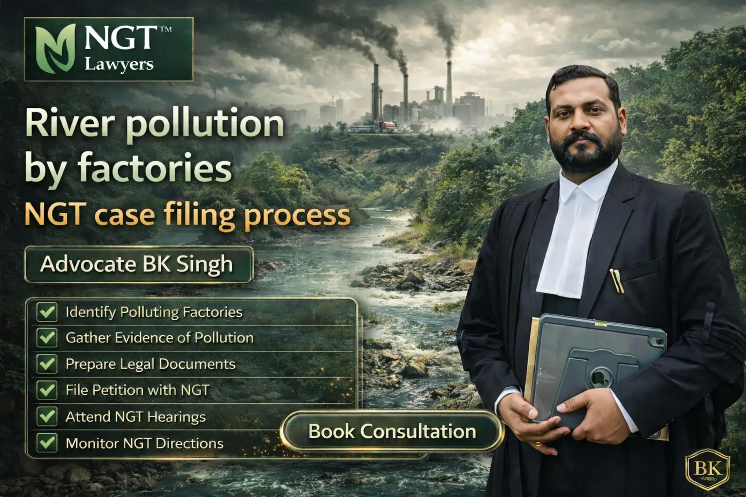 River pollution by factories NGT case filing process