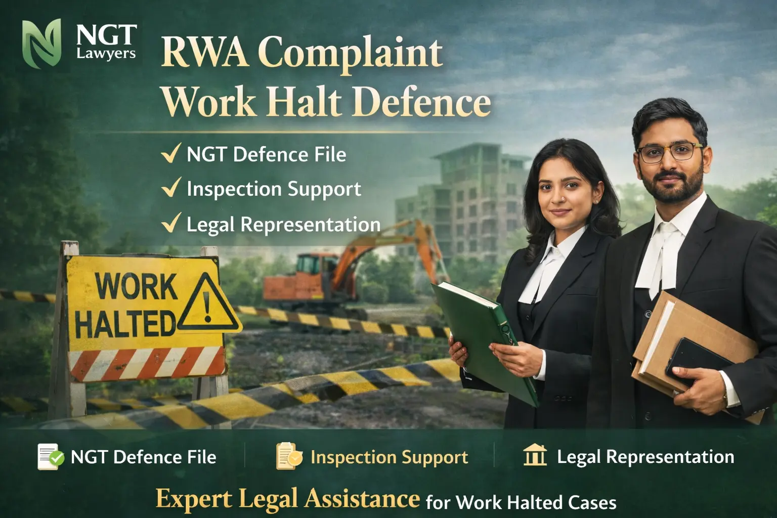 RWA Complaint Inspection Notice Work Halt NGT Defence File